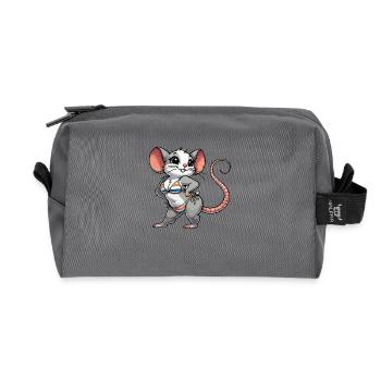 Bath mouse - Recycled Toiletry Zip Bag - anthracite - Front