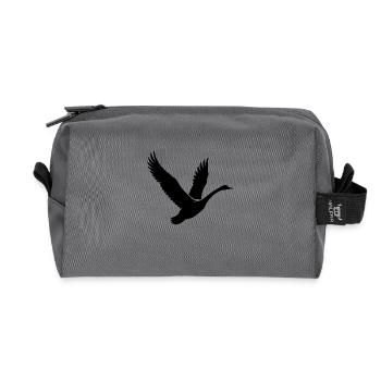 Cygne volant élégant - Trousse de toilette en tissu recyclé - anthracite - Devant