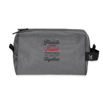 Friends Together adevnture citation de voyage texte art - Trousse de toilette en tissu recyclé - anthracite - Devant