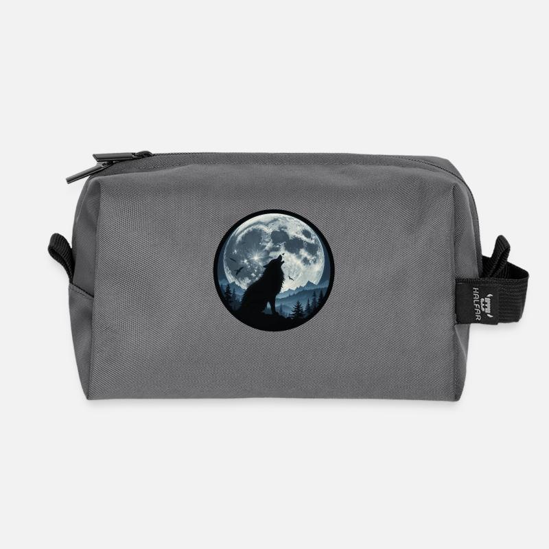 Heulender Wolf 3458647 - Recycelte Kulturtasche - Anthrazit