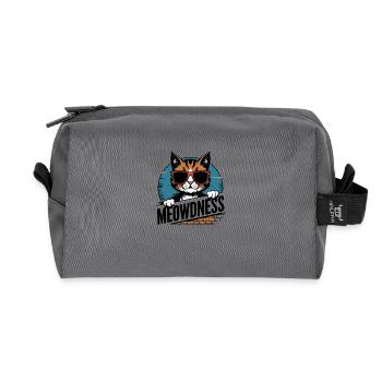 Meowdness Cat Sunglasses - Recycled Toiletry Zip Bag - anthracite - Front