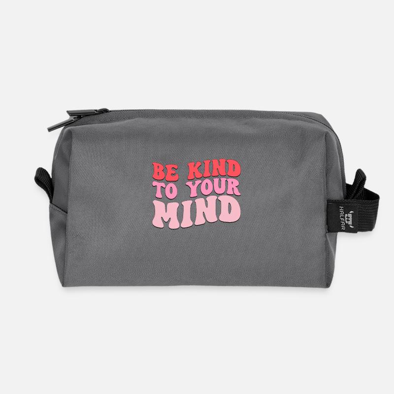 be kind to your mind - Recycelte Kulturtasche - Anthrazit