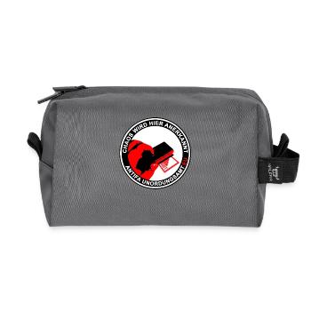 Antifa Disorder Office Stamp - Recycled Toiletry Zip Bag - anthracite - Front