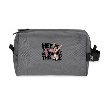 Hé, tu as laissé tomber ça - Trousse de toilette en tissu recyclé - anthracite - Devant