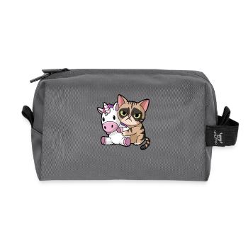 Grumpy Exotic Shorthair Cat - Recycled Toiletry Zip Bag - anthracite - Front
