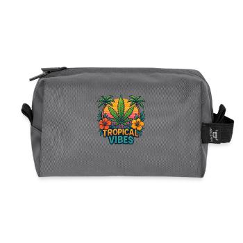 TropicalVibes - Recycled Toiletry Zip Bag - anthracite - Front