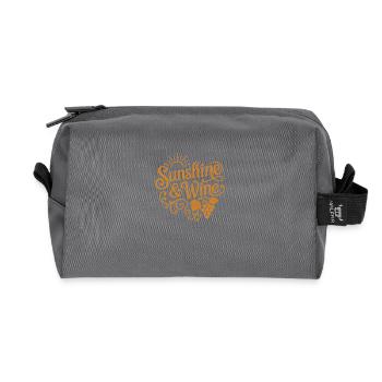 Sunshine and Wine – Pure Summer Wine Moments - Recycled Toiletry Zip Bag - anthracite - Front