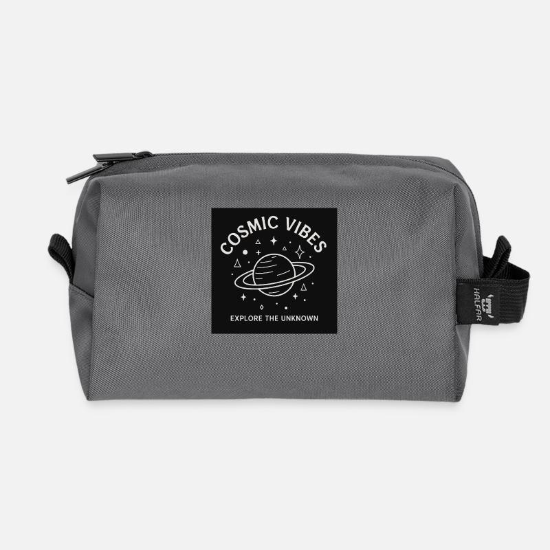 COSMIC VIBES – Unisex Design - Recycelte Kulturtasche - Anthrazit
