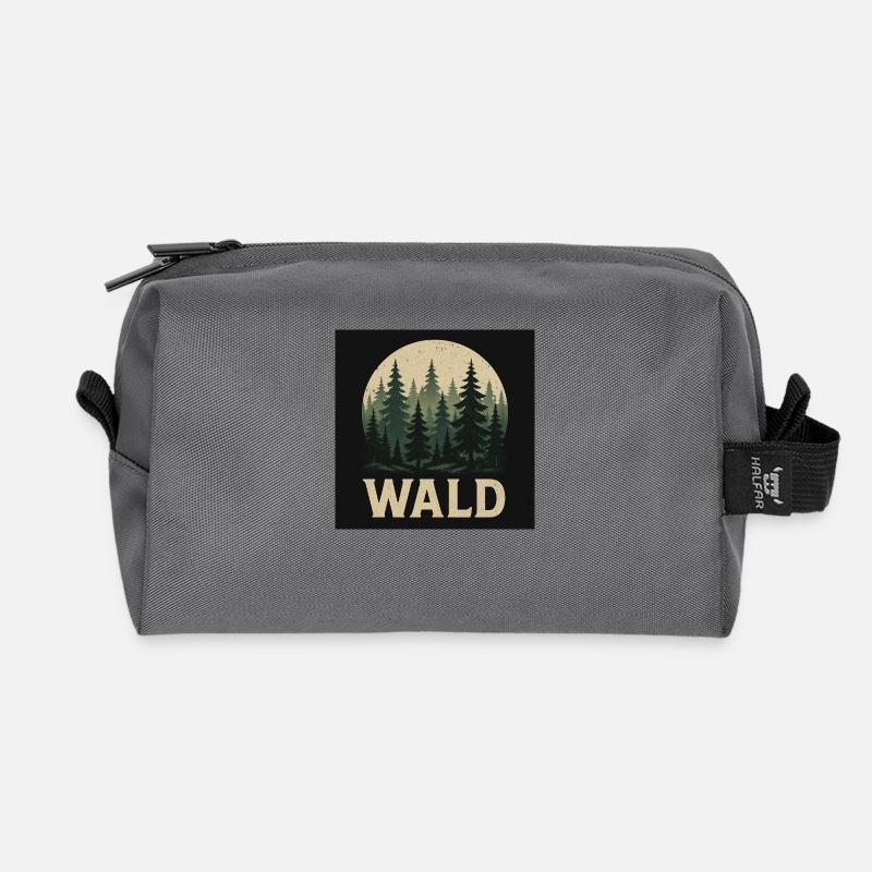 Fir Trees Forest Design - Recycled Toiletry Zip Bag - anthracite