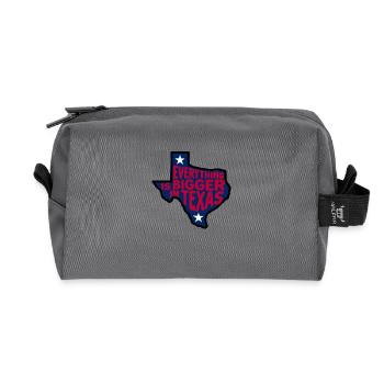 Tout est plus grand au Texas - Trousse de toilette en tissu recyclé - anthracite - Devant