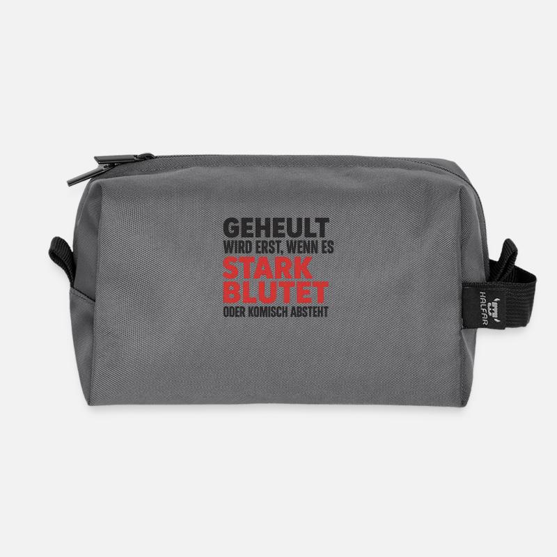Stark bluten oder still sein – Dorfkind-Style - Recycelte Kulturtasche - Anthrazit