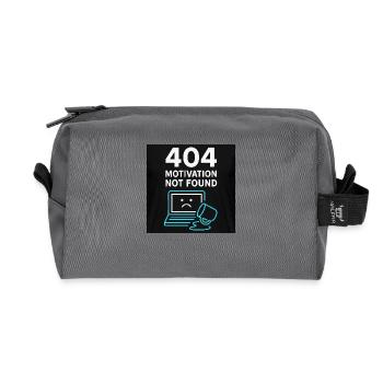 404 Motivation Not Found | Fun everyday pep - Recycled Toiletry Zip Bag - anthracite - Front