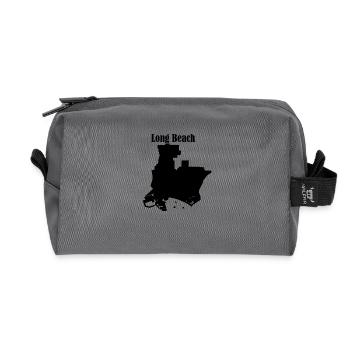 Long beach - Recycled Toiletry Zip Bag - anthracite - Front