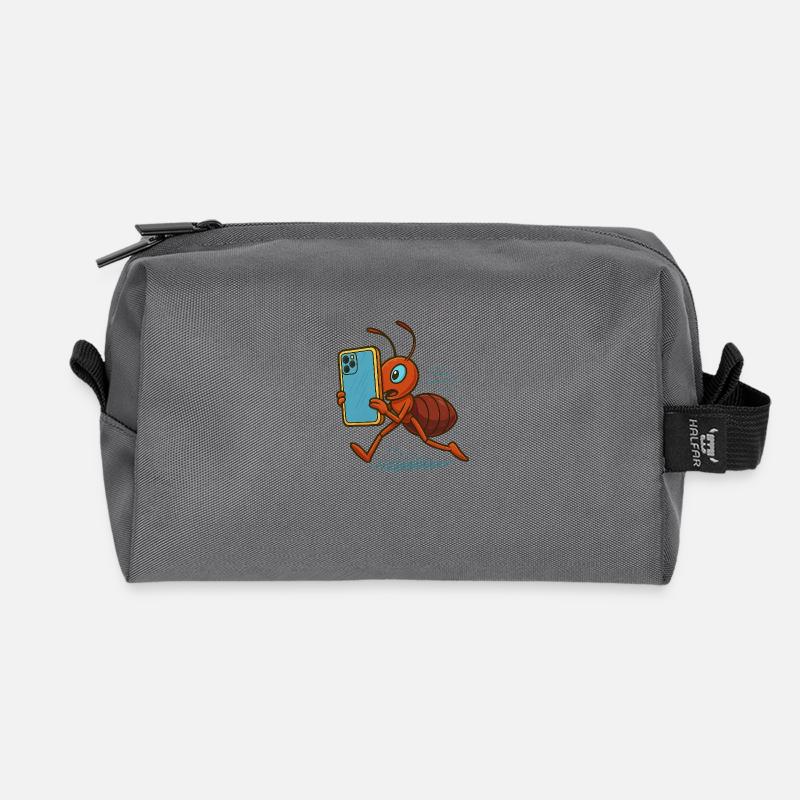 Mobile Ant - Recycled Toiletry Zip Bag - anthracite