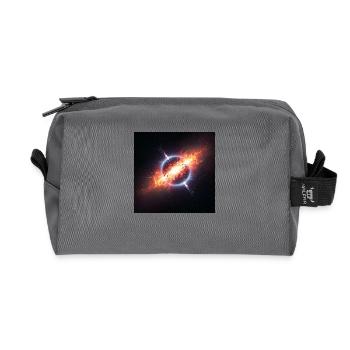 Cosmic Orbit Art Print - Recycled Toiletry Zip Bag - anthracite - Front