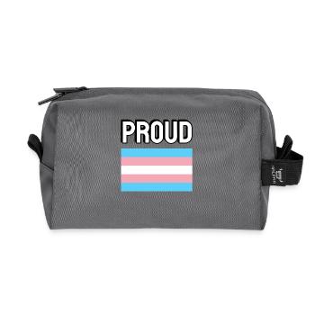 Trans Pride Transpride Flagge Stolz - Recycelte Kulturtasche - Anthrazit - Vorne