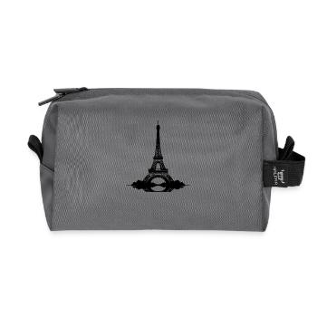 My heart beats in the Eiffel Tower Beat of Paris - Recycled Toiletry Zip Bag - anthracite - Front