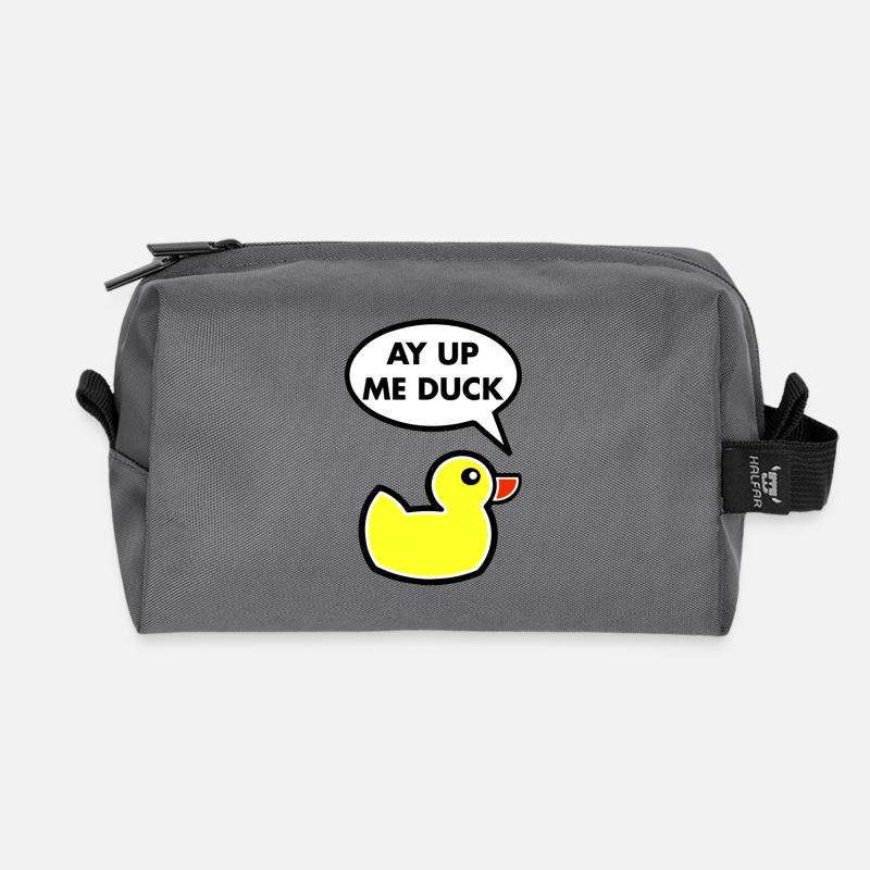 AY UP ME DUCK DESIGN - Recycled Toiletry Zip Bag - anthracite