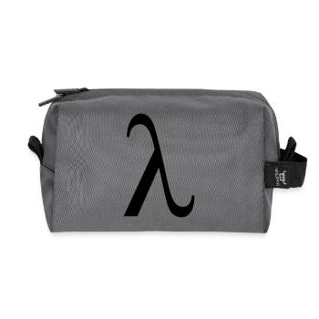 lambda greek - Recycled Toiletry Zip Bag - anthracite - Front