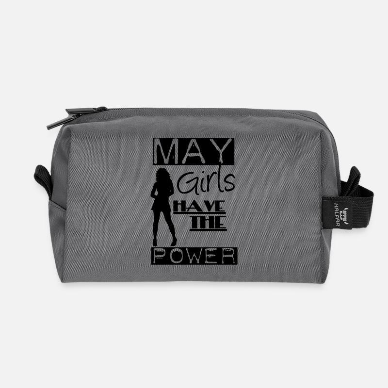 May Girls Geschenk Geburtstag - Recycelte Kulturtasche - Anthrazit