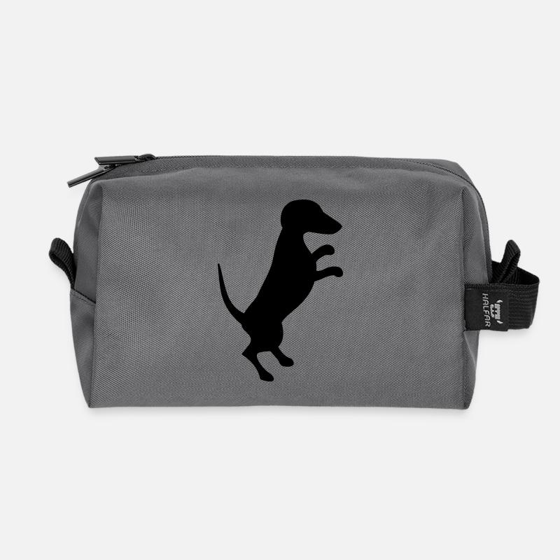 Dackel - Recycelte Kulturtasche - Anthrazit