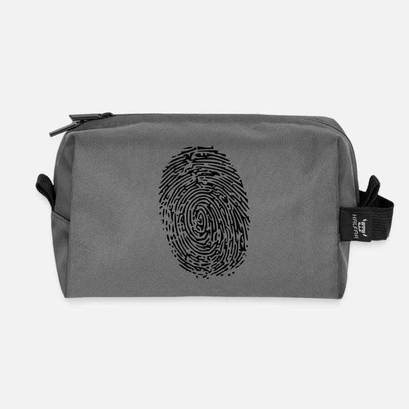 Fingerabdruck - Recycelte Kulturtasche - Anthrazit