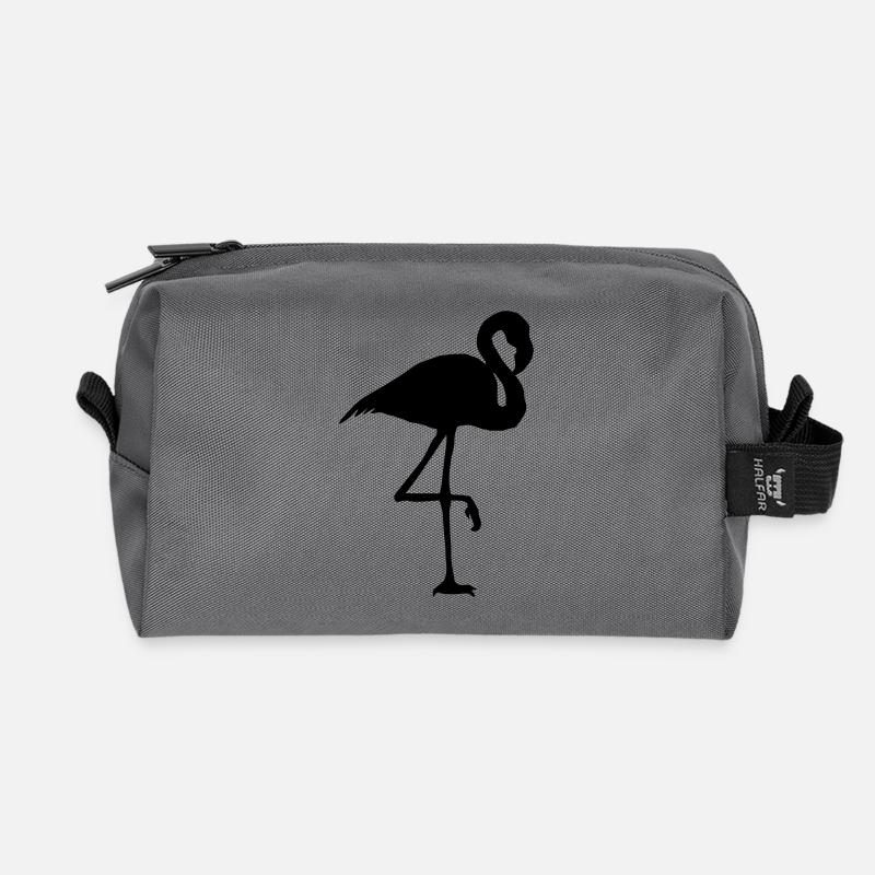 flamingo - Recycled Toiletry Zip Bag - anthracite
