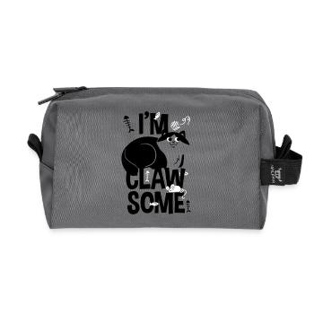QUELQUES GRIFFES - énonciations de chat et chat chemise cadeau - Trousse de toilette en tissu recyclé - anthracite - Devant