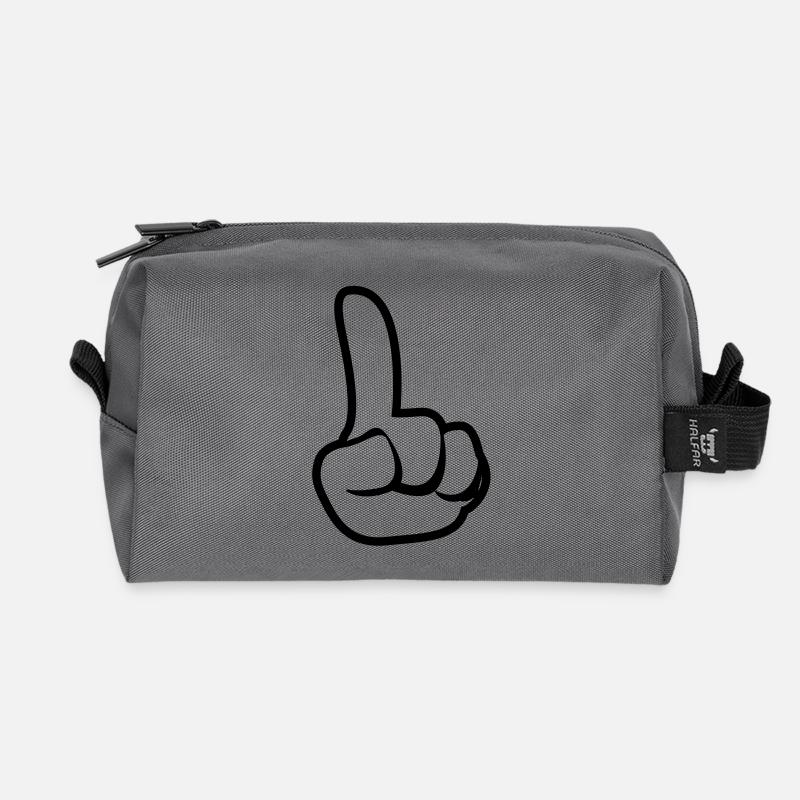 Erhobener Zeigefinger - Recycelte Kulturtasche - Anthrazit