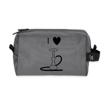 I love shisha gift gift idea - Recycled Toiletry Zip Bag - anthracite - Front