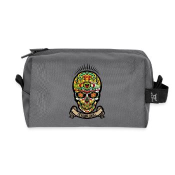 tete de mort mexicaine mexican skull crane bandero - Trousse de toilette en tissu recyclé - anthracite - Devant