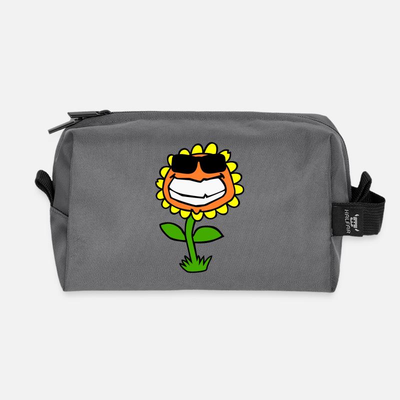 Sonnenblume - Recycelte Kulturtasche - Anthrazit