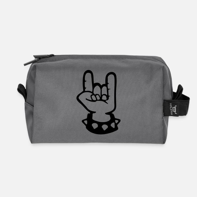 gehörnten Zeichen metal fork rock hand sign devil - Recycelte Kulturtasche - Anthrazit