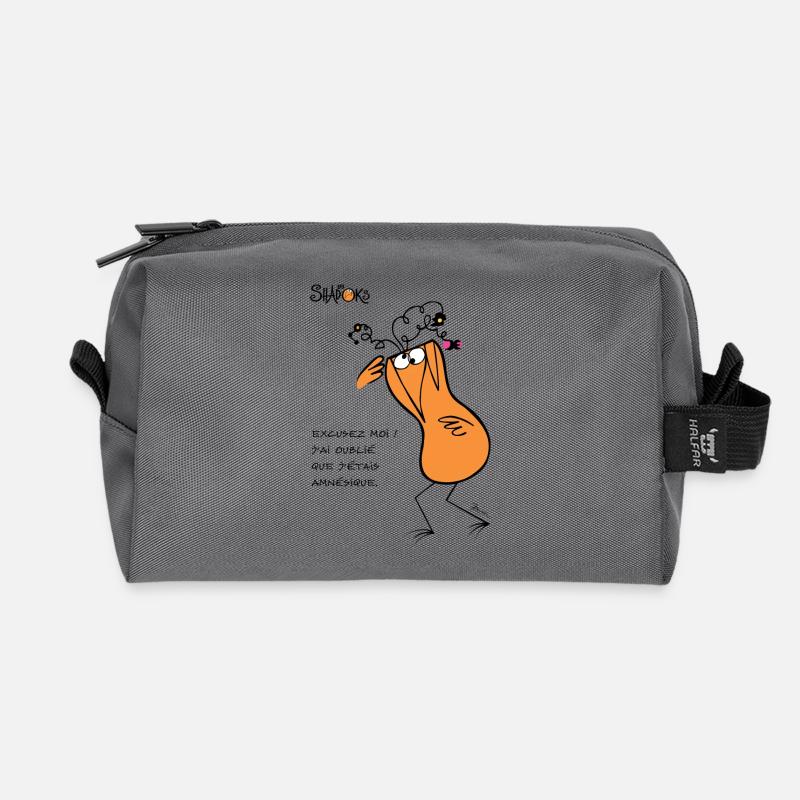Amnesia Shadok - Recycled Toiletry Zip Bag - anthracite