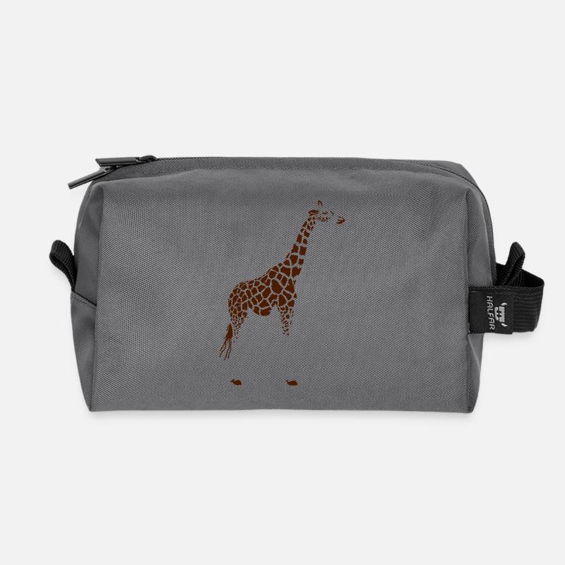 MosaikGiraffen Silhouette - Recycelte Kulturtasche - Anthrazit