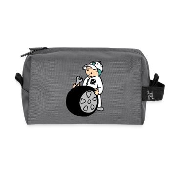 Pit Crew - Recycled Toiletry Zip Bag - anthracite - Front