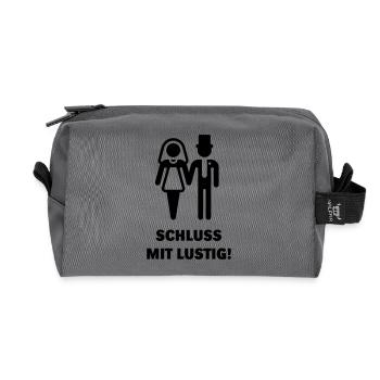 Schluss Mit Lustig! (Hochzeit, Heirat, Brautpaar) - Recycelte Kulturtasche - Anthrazit - Vorne