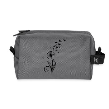 Pusteblume mit Vogelschwarm. - Recycelte Kulturtasche - Anthrazit - Vorne