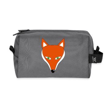 fuchs augen tier - Recycelte Kulturtasche - Anthrazit - Vorne