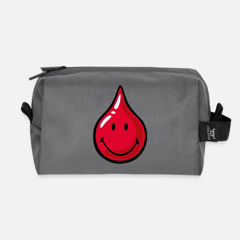 Smiley Blood Droplet - Recycelte Kulturtasche - Anthrazit