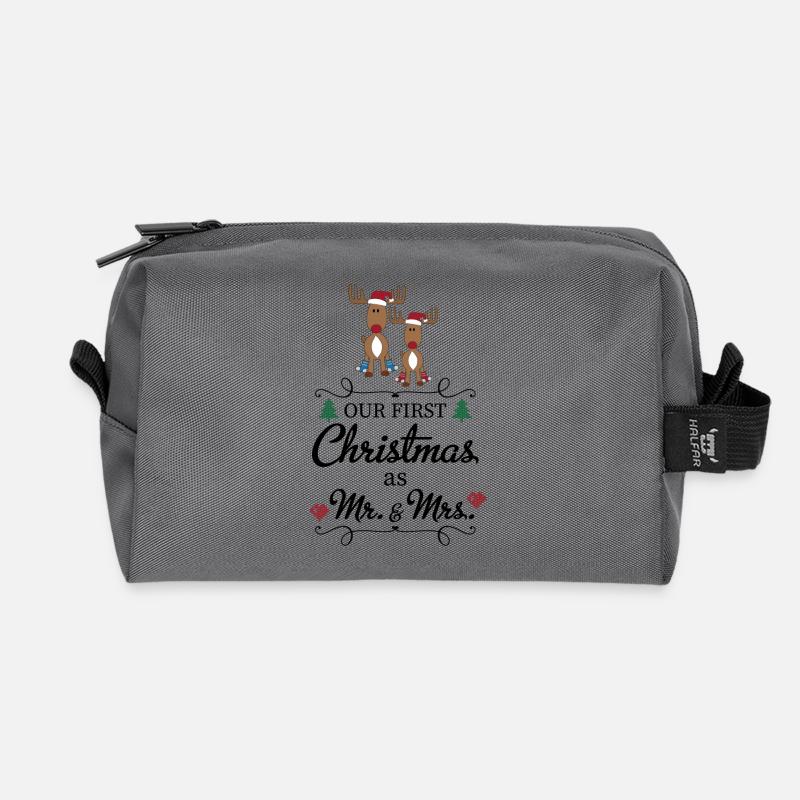 Weihnachten - Recycelte Kulturtasche - Anthrazit