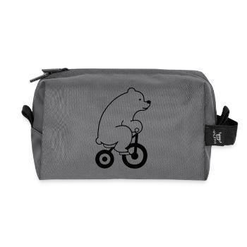 eisbaer_fahrrad_01 - Recycled Toiletry Zip Bag - anthracite - Front