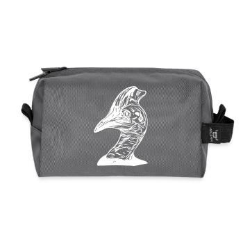 Ratite de casoar australien - Trousse de toilette en tissu recyclé - anthracite - Devant