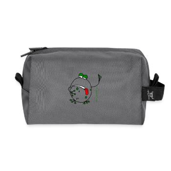 Exhausted Frog © Chyropterum Innoxius - Recycled Toiletry Zip Bag - anthracite - Front