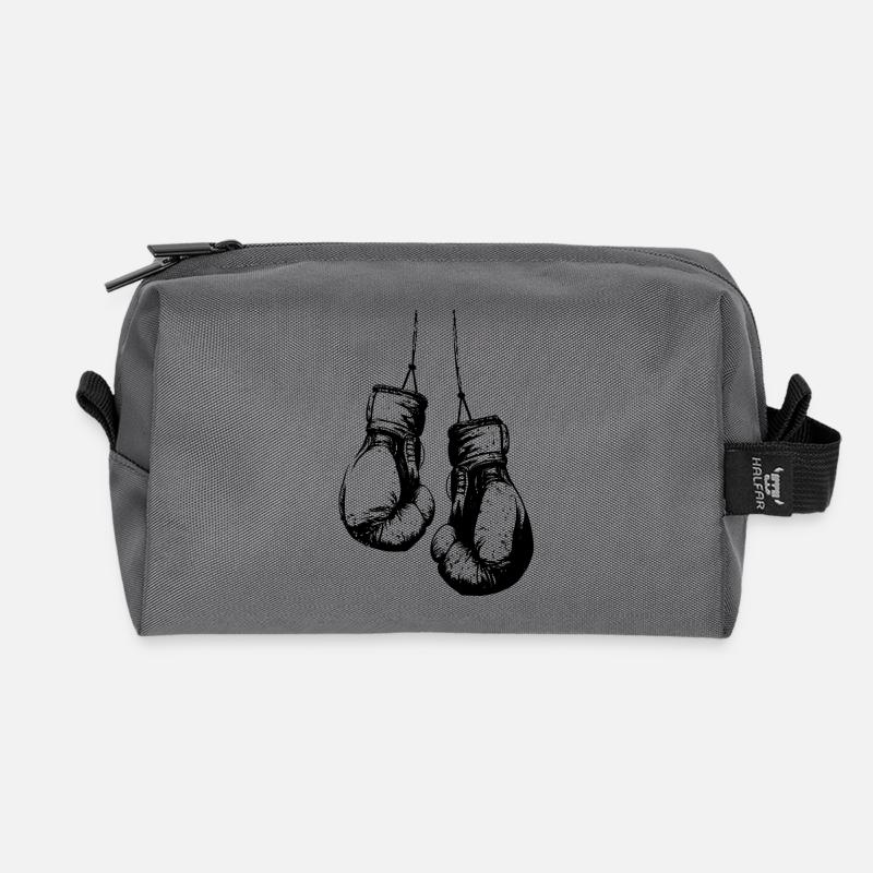 Hanging boxing gloves black - Recycled Toiletry Zip Bag - anthracite