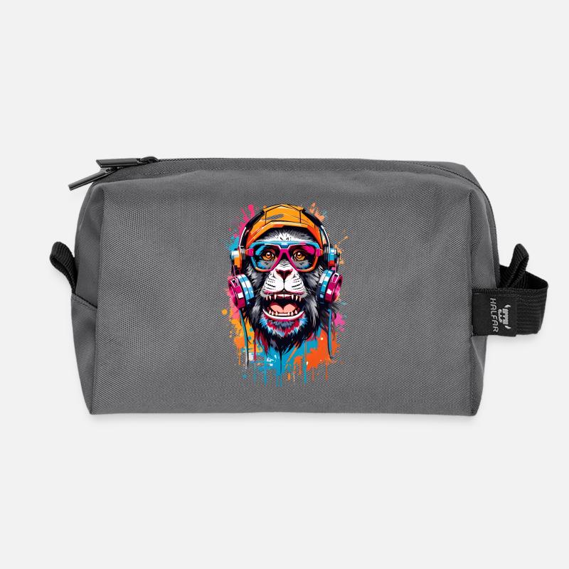 Coole Affe - Recycelte Kulturtasche - Anthrazit