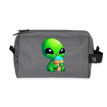 alien grün außerirdischer eis softeis blaues eis - Recycelte Kulturtasche - Anthrazit - Vorne