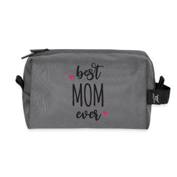 Best Mom Ever - Recycled Toiletry Zip Bag - anthracite - Front