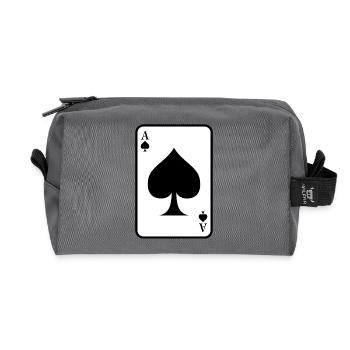 Carte à jouer As de pique - Trousse de toilette en tissu recyclé - anthracite - Devant