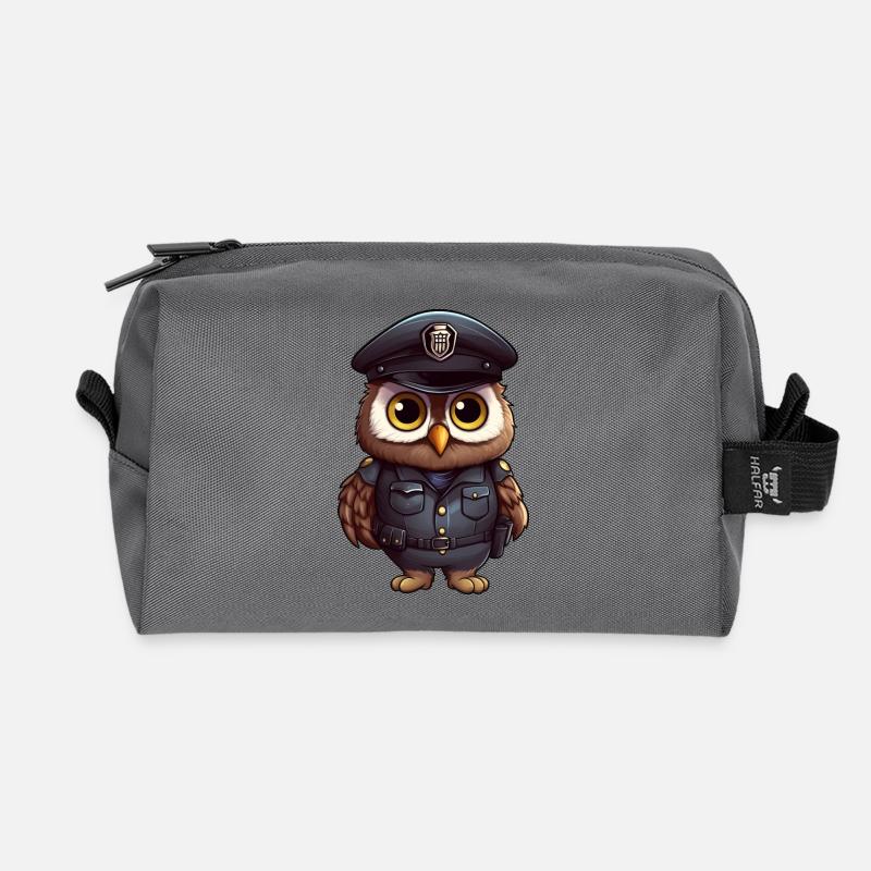 Eulen Polizei - Recycelte Kulturtasche - Anthrazit